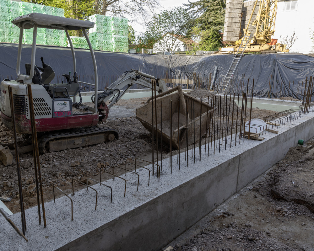 Das Fundament ist fertig und ausgeschalt.