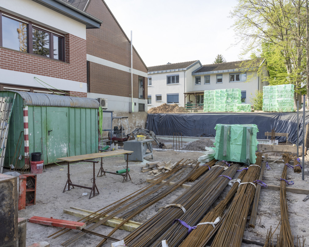 Das Fundament ist fertig und ausgeschalt.