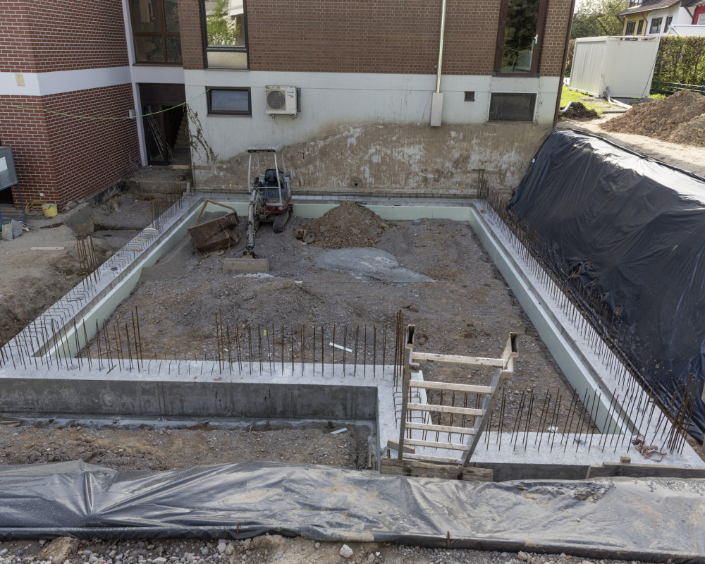 Das Fundament ist fertig und ausgeschalt.