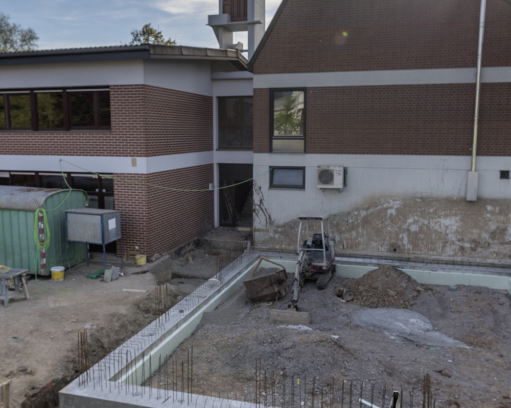 Das Fundament ist fertig und ausgeschalt.