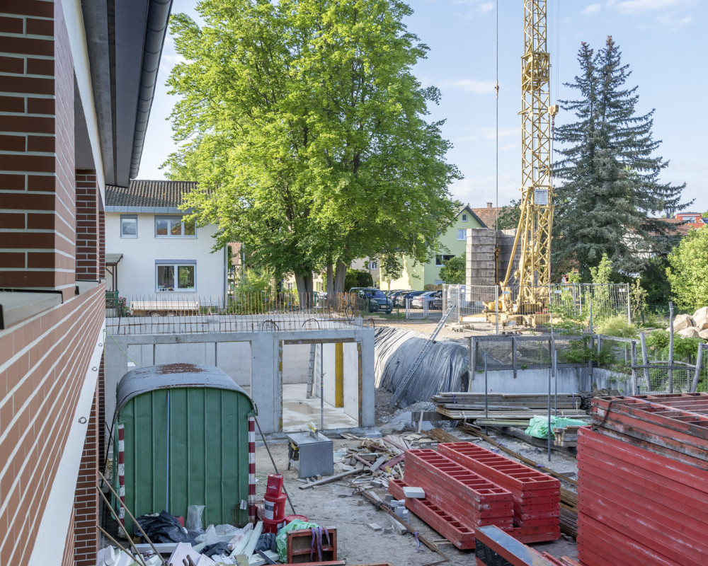 Die Wände sind fertig für den Mehrzweckraum