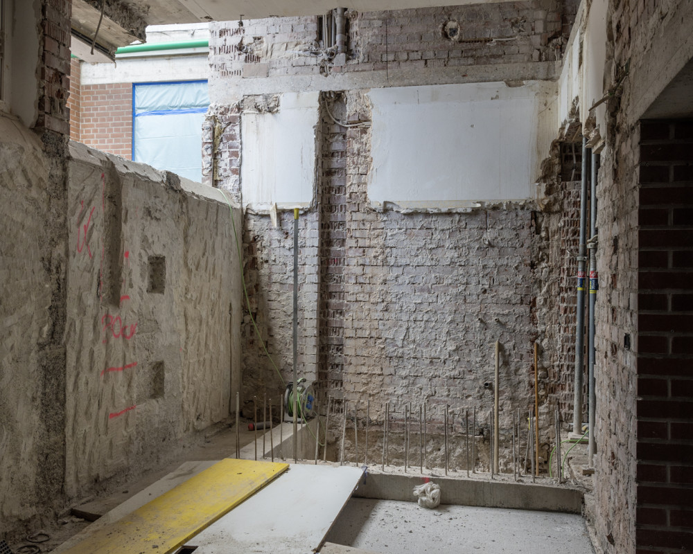 Waschraum, der Boden wurde betoniert