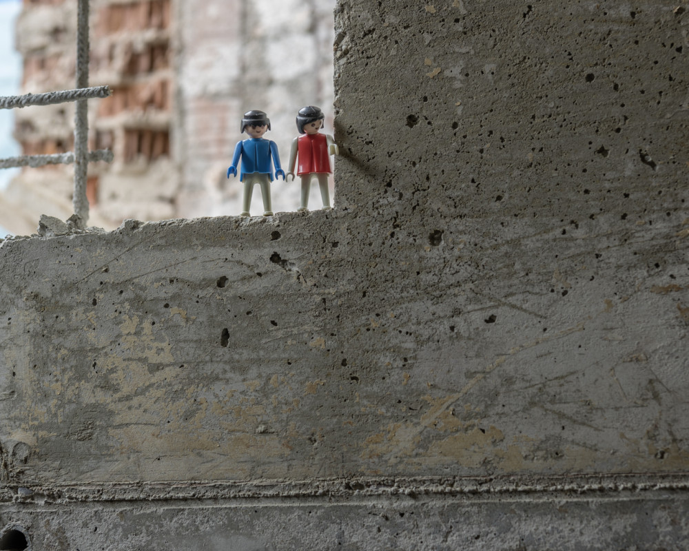 "Kuckmal Hannes, die Wand ist ganz karriert."