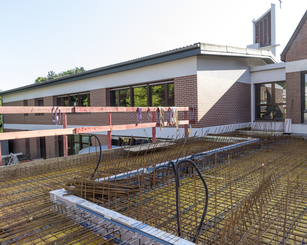 Deckenschalung und Armierung