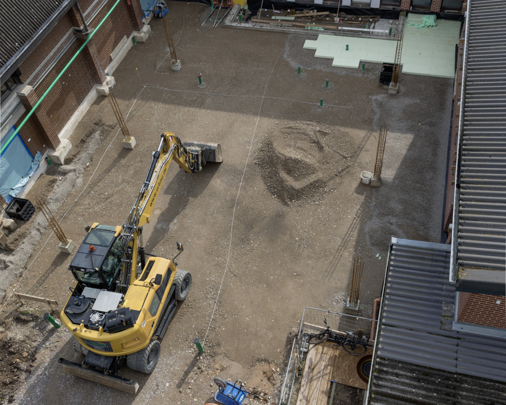 Die Bodenplatte wird vorbereitet