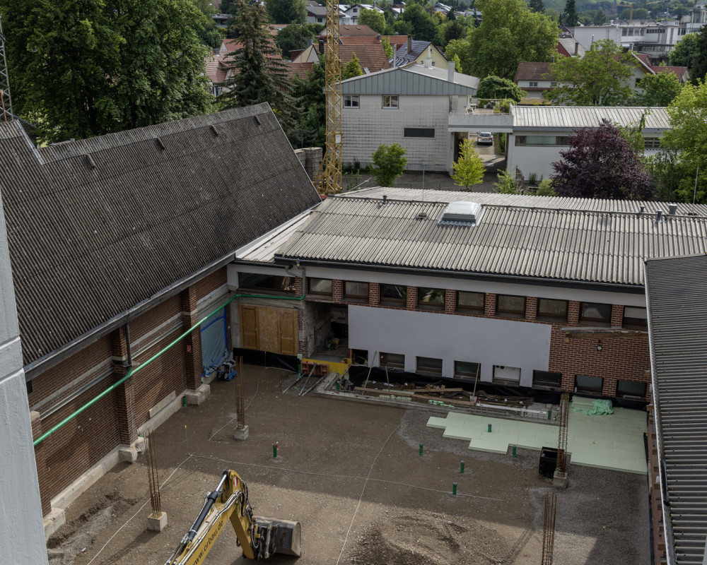 Die Bodenplatte wird vorbereitet