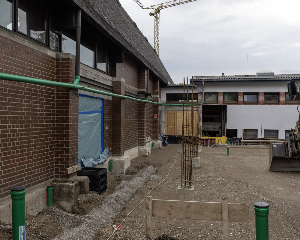 Die Bodenplatte wird vorbereitet