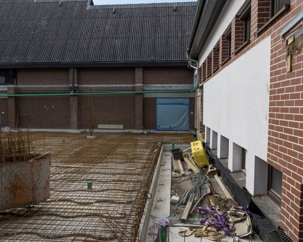 Die Bodenplatte wird armiert