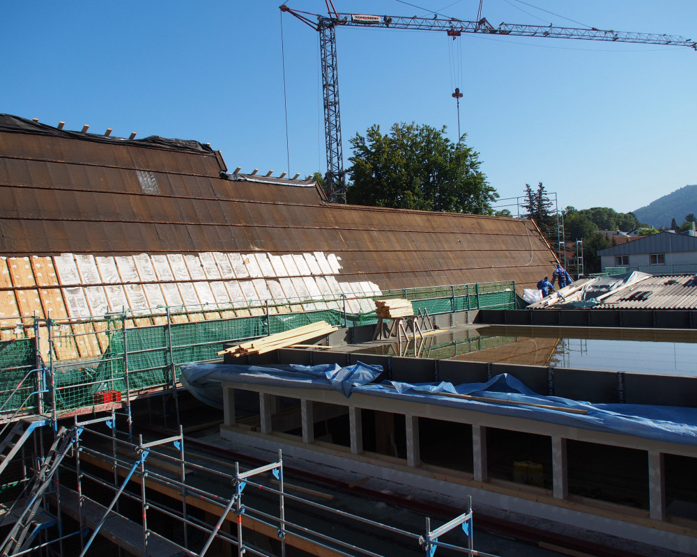 Die Eisenträger sind sauber verkleidet.