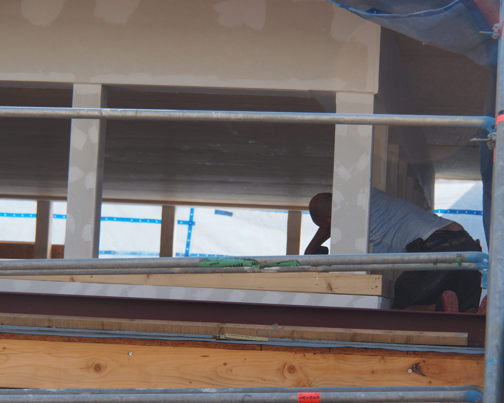 Die Eisenträger sind sauber verkleidet.