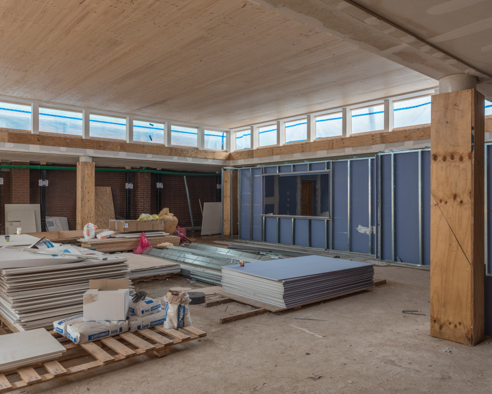 Trennwände zum Küchenblock sind eingebaut