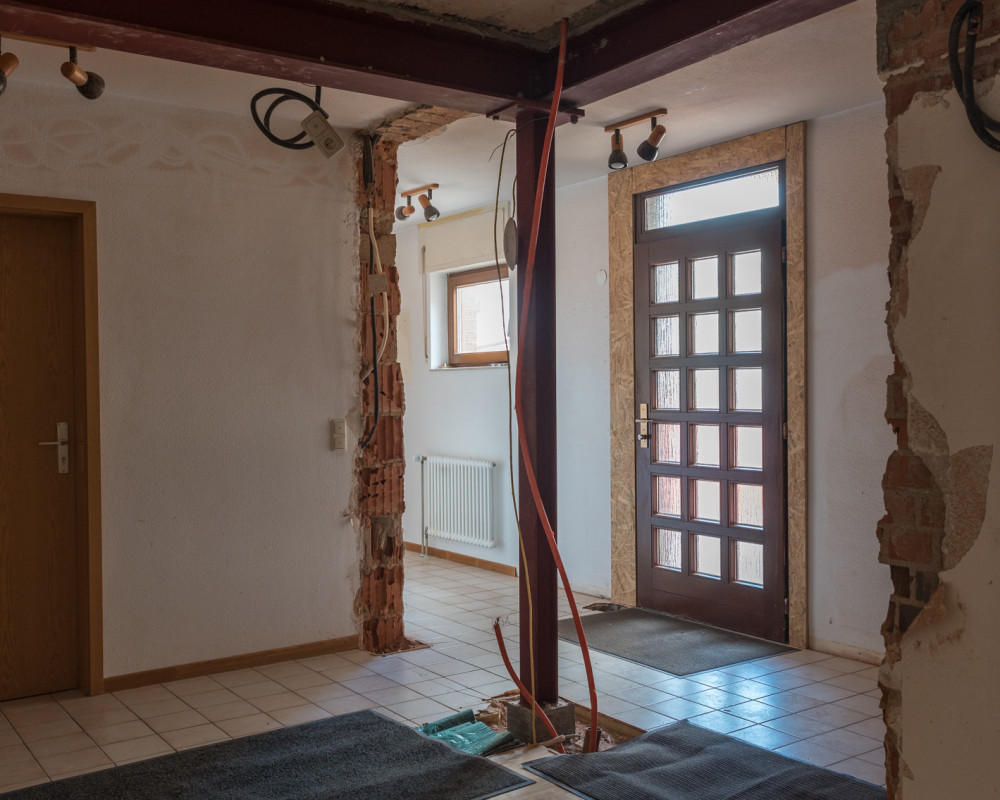 Die Wände vom Drucker- und Kopierraum wurden herausgebrochen