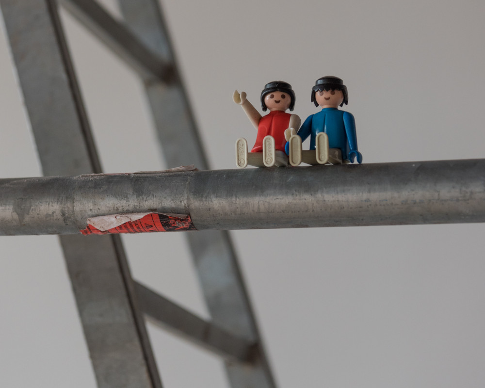 "Schau mal, die Wände sind fertig!"