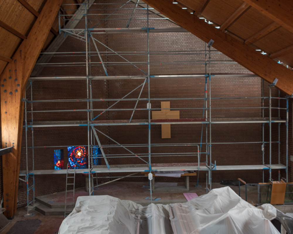 Das Gerüst wurde gestellt.