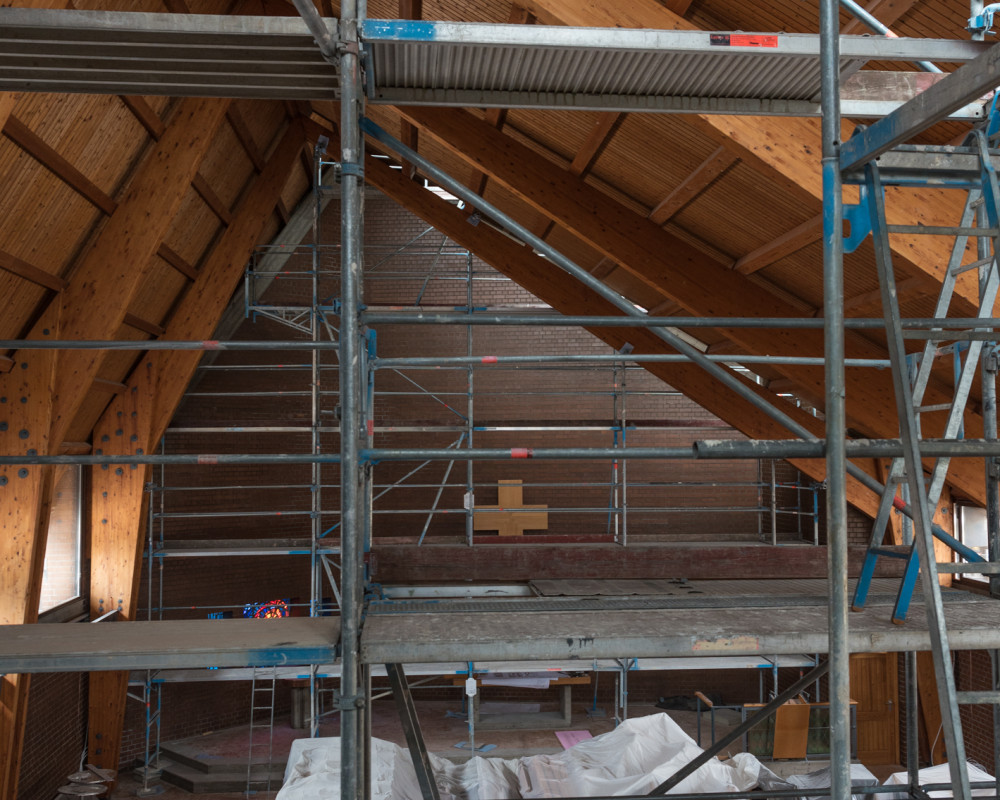 Das Gerüst wurde gestellt.