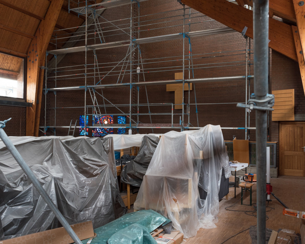 Das Gerüst wurde gestellt.