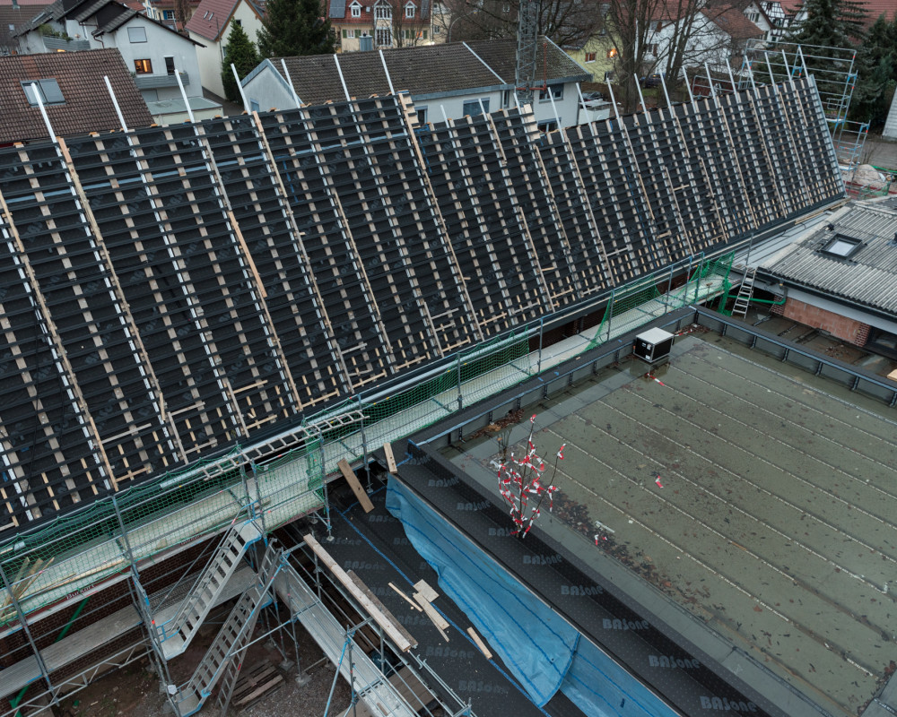 Die Unterkonstruktion wurde eingebaut