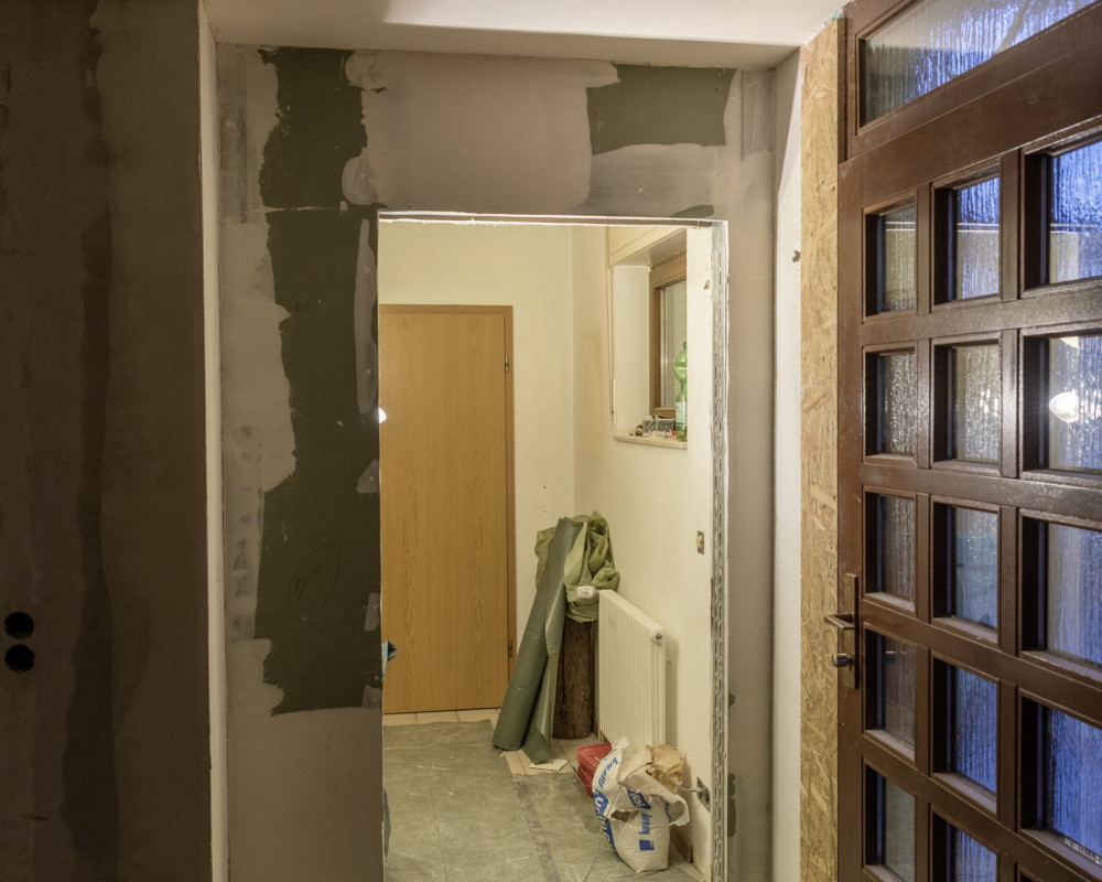 Die Stützen und Träger wurden verschalt.