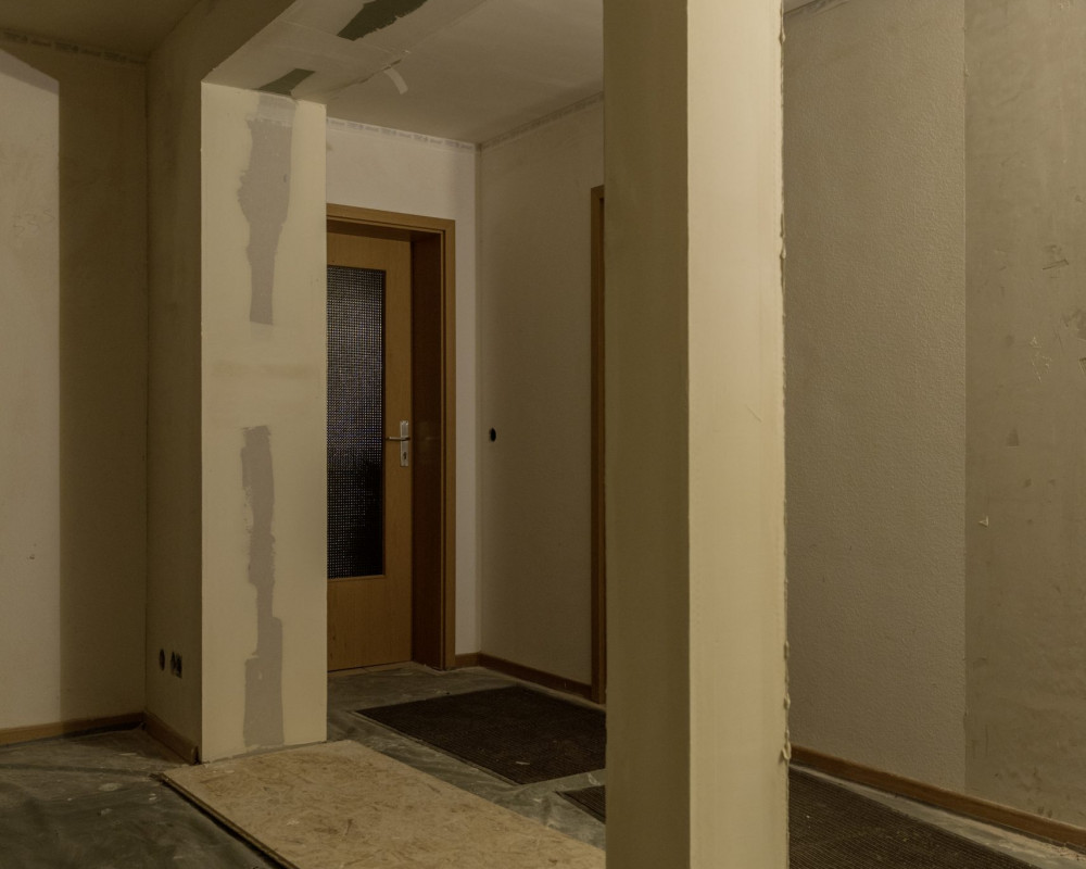 Die Stützen und Träger wurden verschalt.