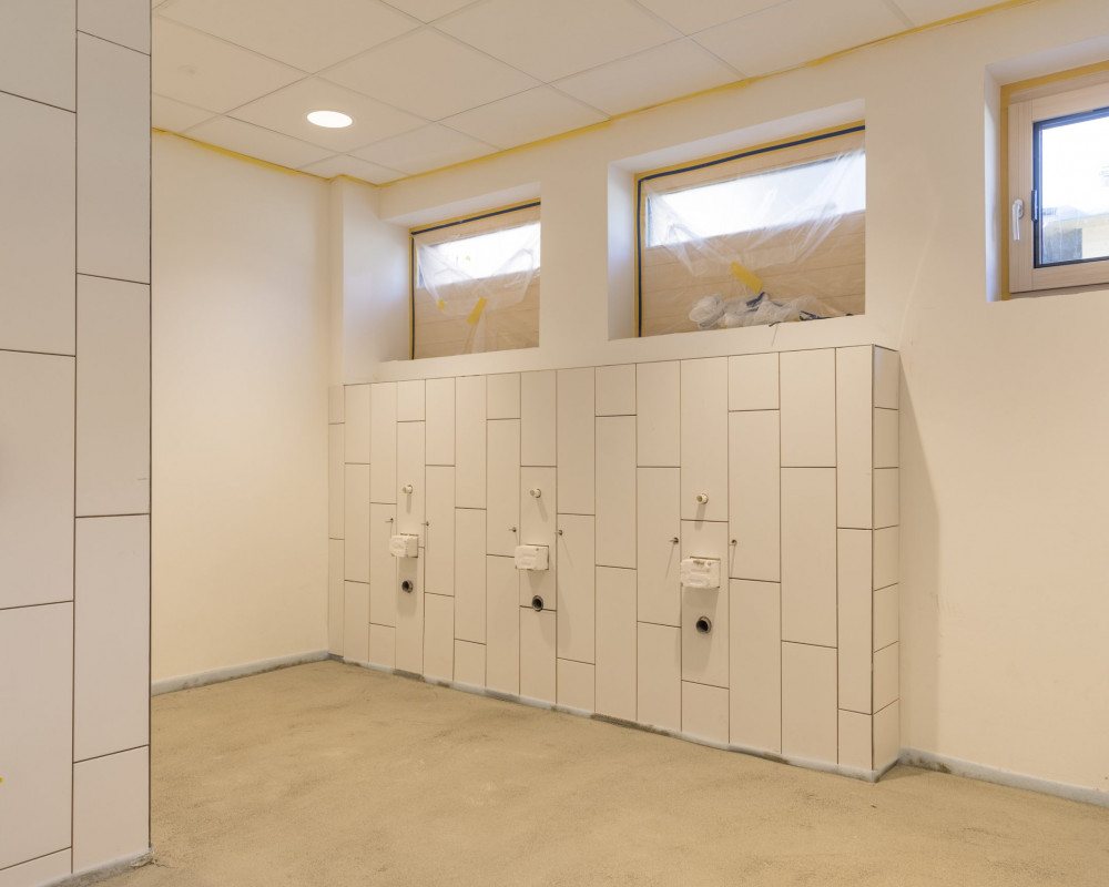 Die Wände wurden gefließt