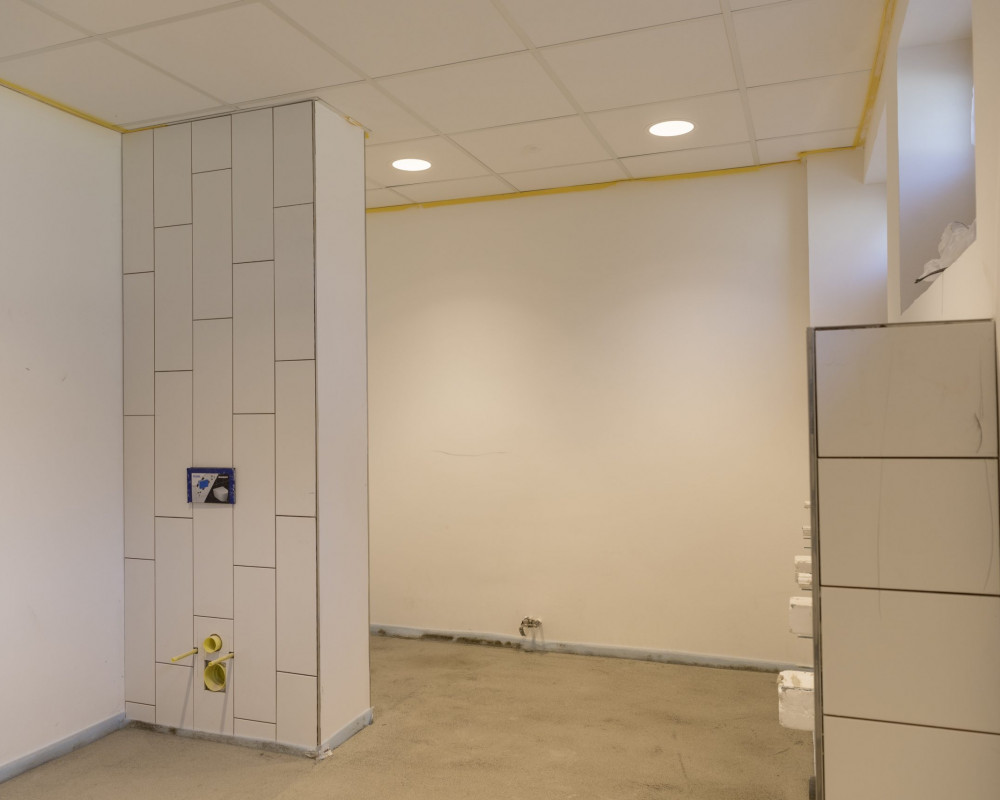 Die Wände wurden gefließt