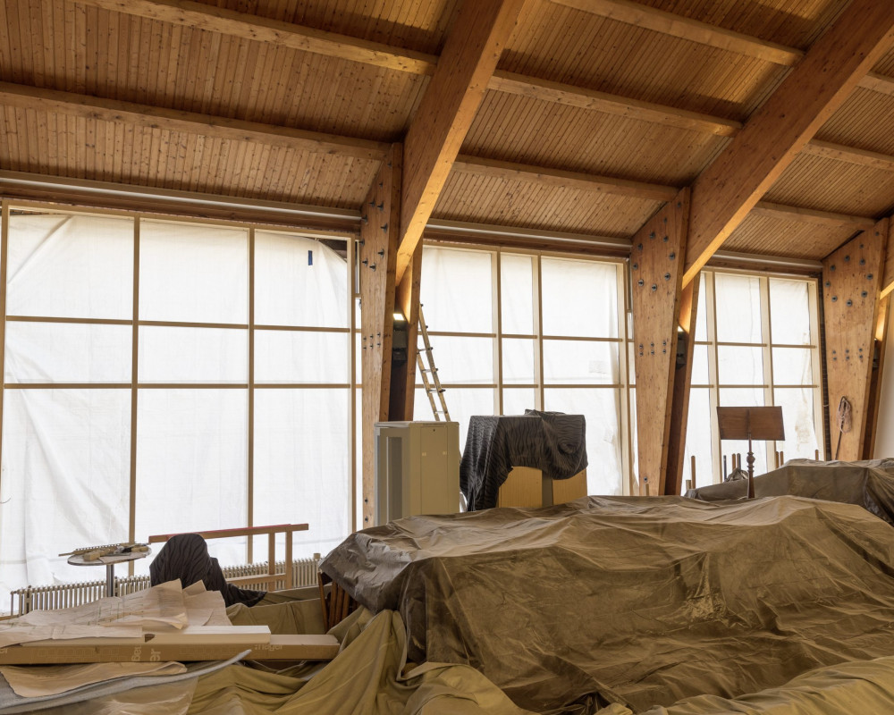 Die Fenster werden eingebaut