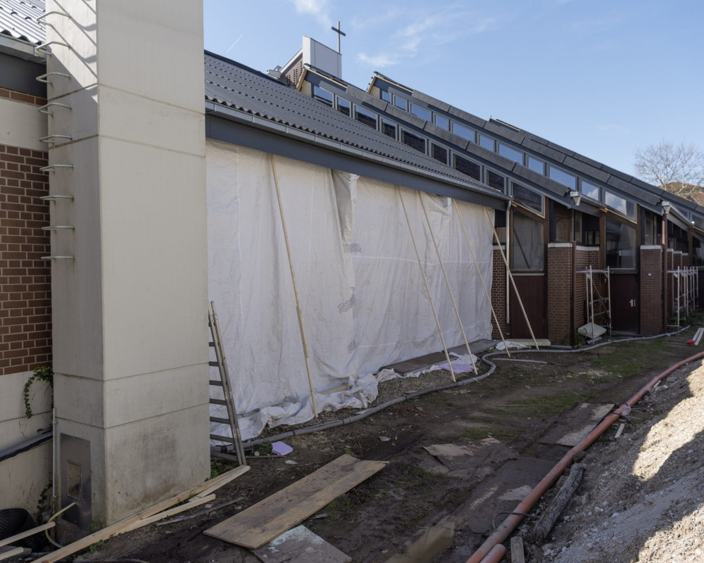 Die Fenster werden eingebaut