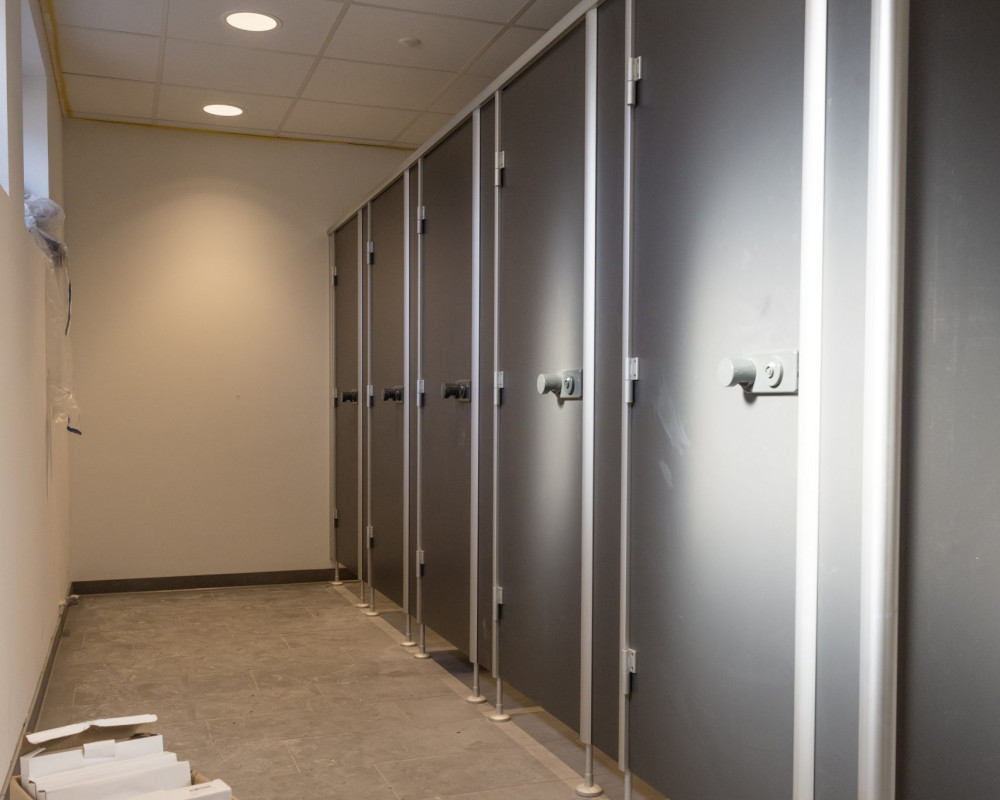 Die Trennwände wurden eingebaut.