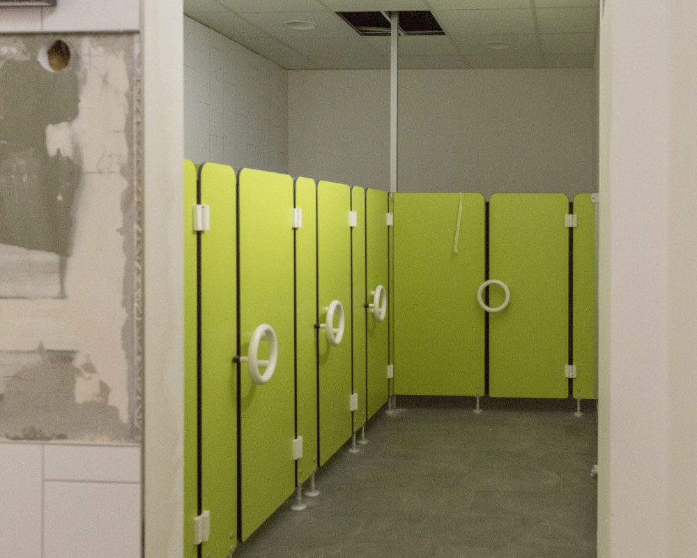 Die Trennwände und Türen wurden eingebaut,